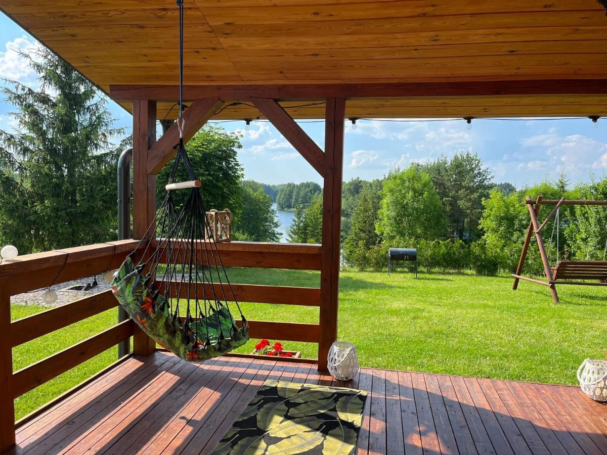 Domek Z Kominkiem Nad Jeziorem Z Jacuzzi Ogrodowym Sumowo  Exteriér fotografie